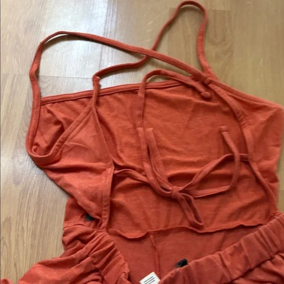 ROXY WOMENS Elegant Orange Jumpsuit FUN stretchy beach M NWT - Picture 6 of 6